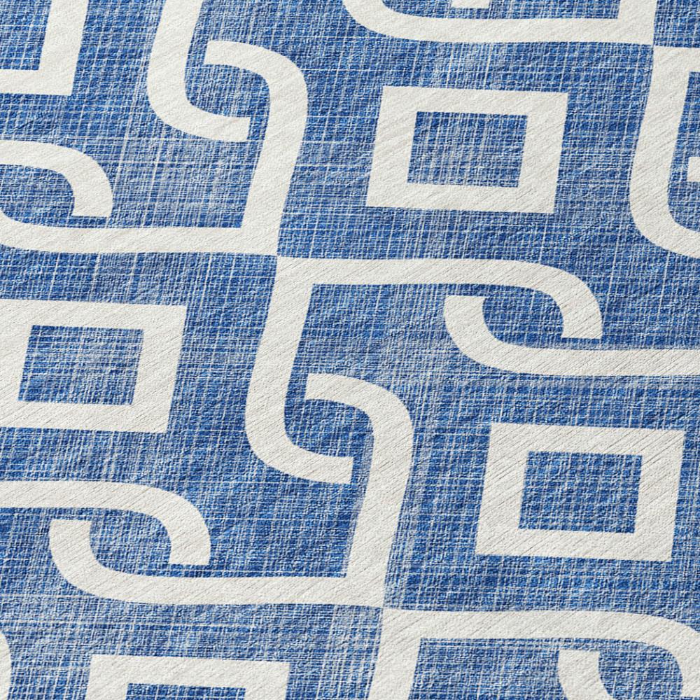 Addison Rugs Offset Stripes Blue Washable Indoor-Outdoor Rug