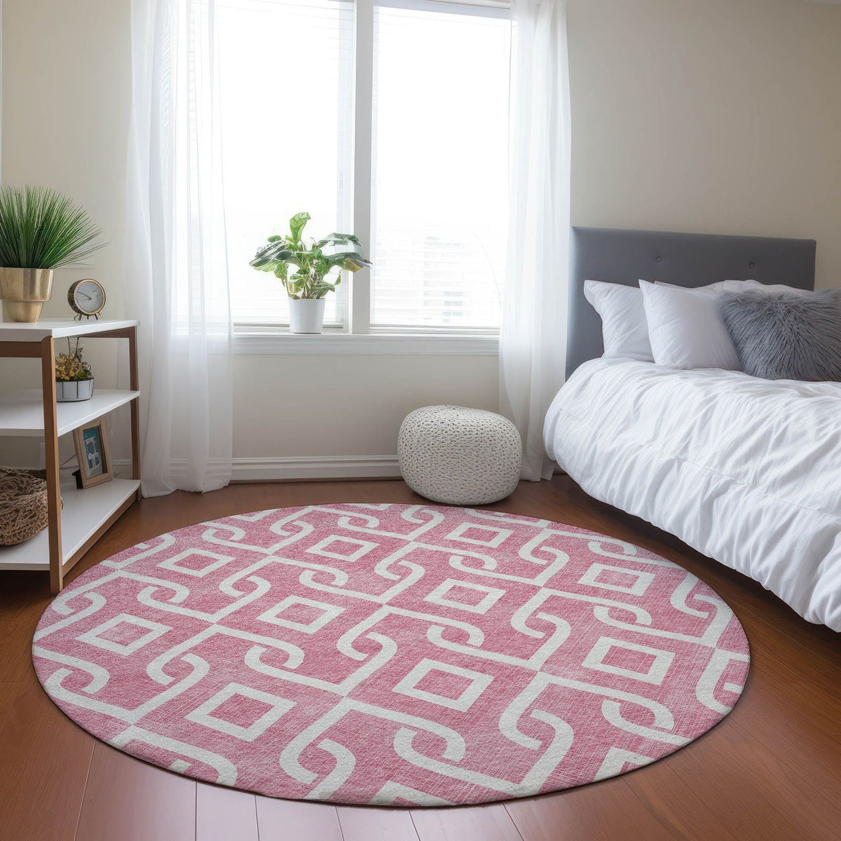 Addison Rugs Offset Stripes Blush Washable Indoor-Outdoor Rug