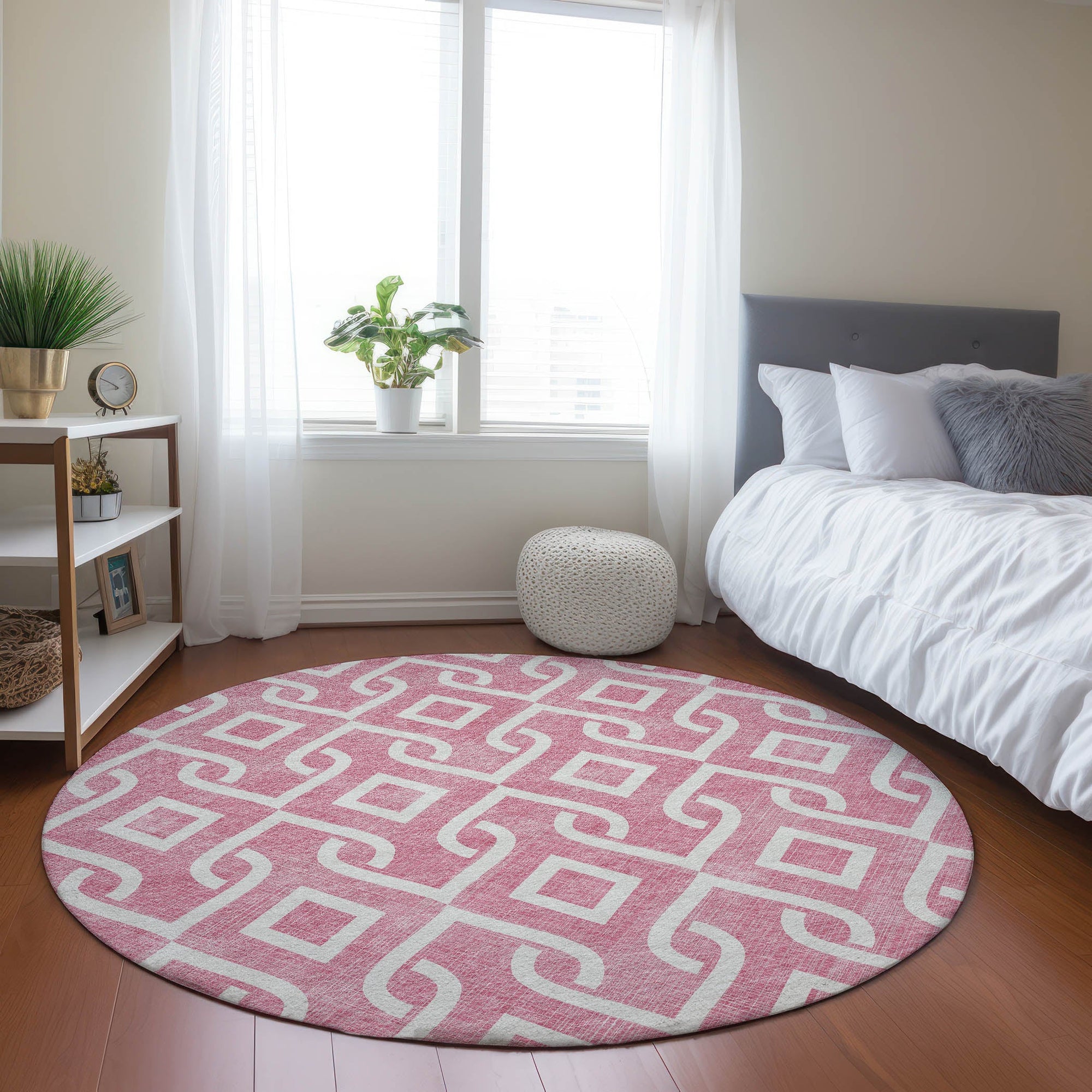 Addison Rugs Offset Stripes Blush Washable Indoor-Outdoor Rug