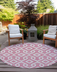 Addison Rugs Offset Stripes Blush Washable Indoor-Outdoor Rug