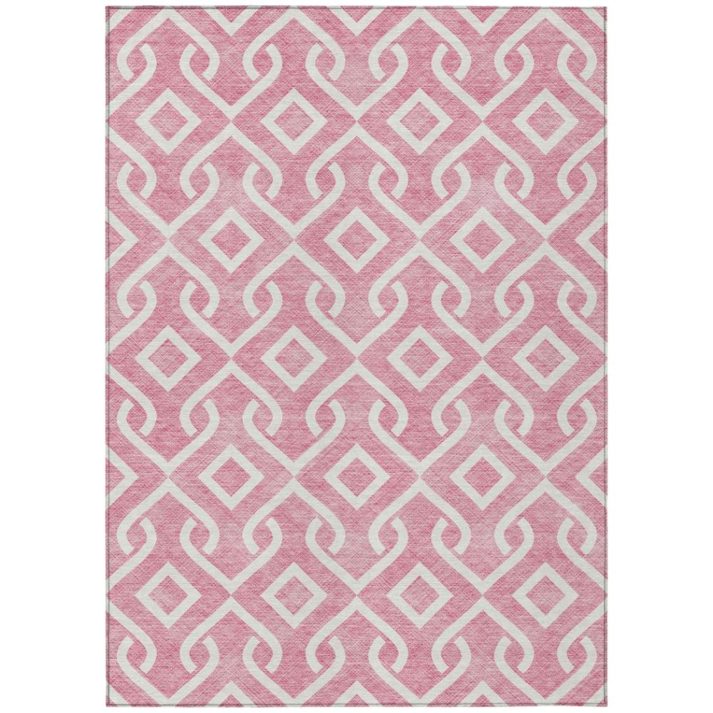 Addison Rugs Offset Stripes Blush Washable Indoor-Outdoor Rug