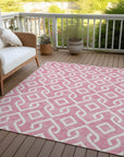 Addison Rugs Offset Stripes Blush Washable Indoor-Outdoor Rug