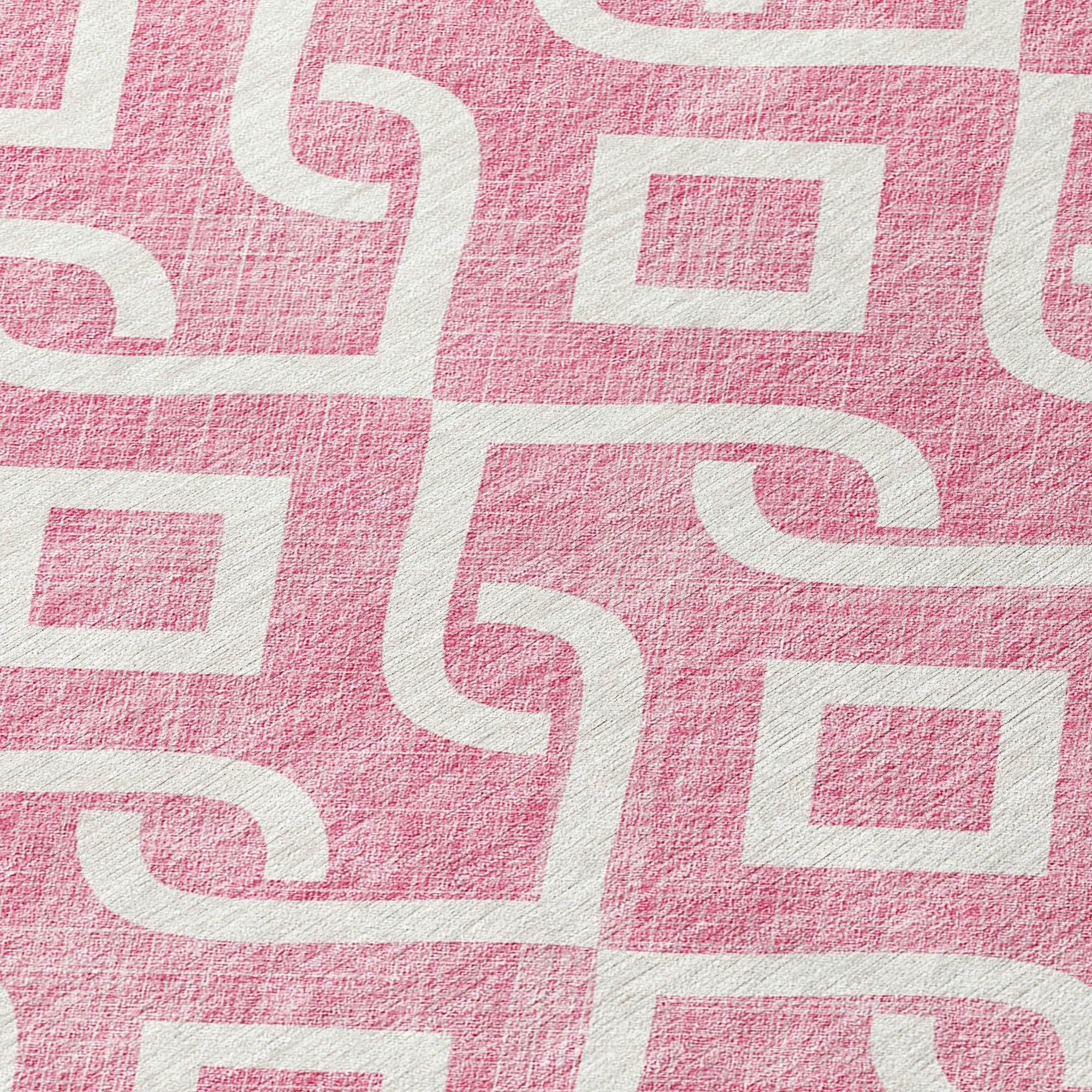 Addison Rugs Offset Stripes Blush Washable Indoor-Outdoor Rug