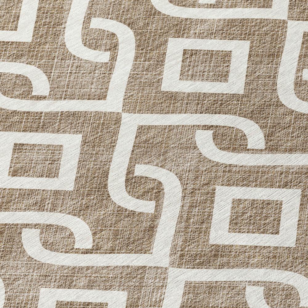 Addison Rugs Offset Stripes Brown Washable Indoor-Outdoor Rug