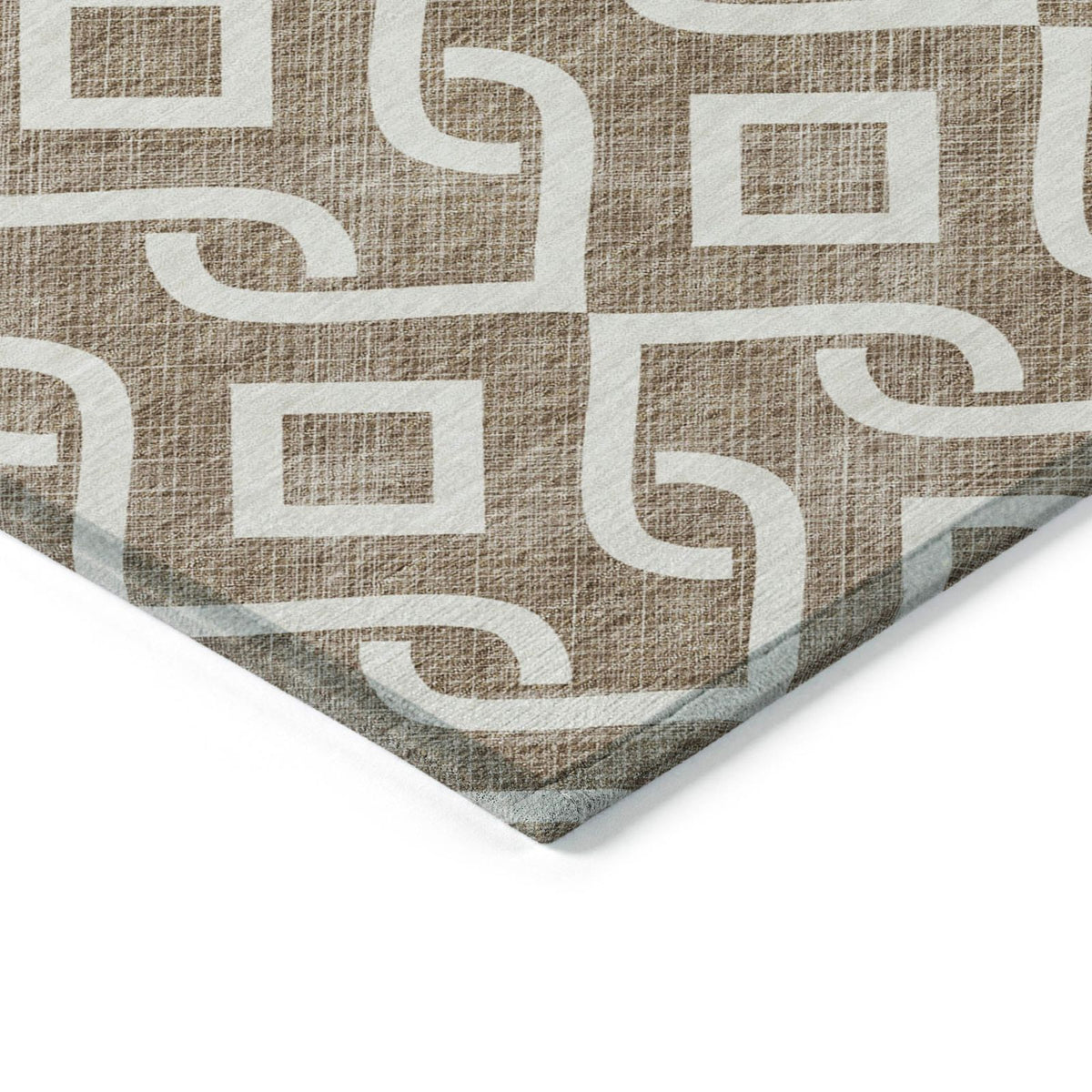 Addison Rugs Offset Stripes Brown Washable Indoor-Outdoor Rug