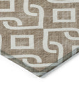 Addison Rugs Offset Stripes Brown Washable Indoor-Outdoor Rug
