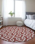 Addison Rugs Offset Stripes Burgundy Washable Indoor-Outdoor Rug