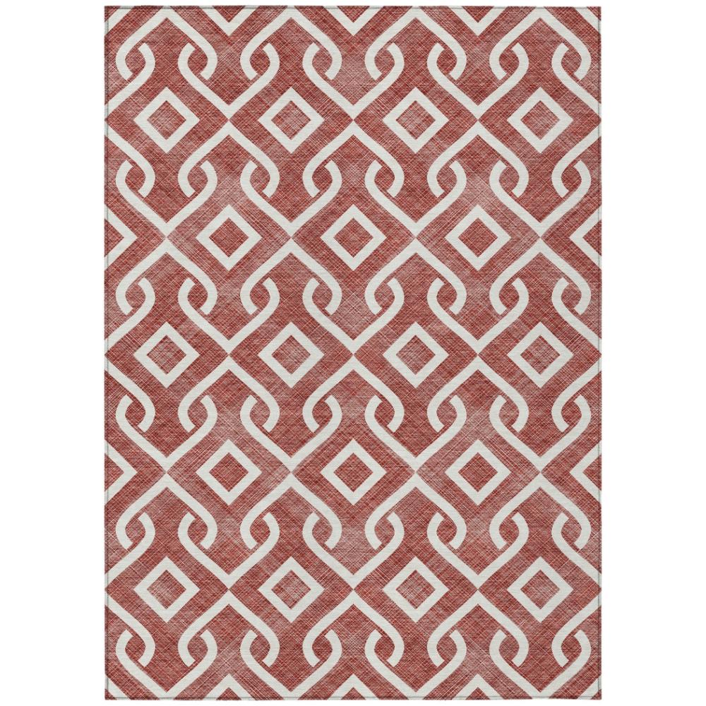 Addison Rugs Offset Stripes Burgundy Washable Indoor-Outdoor Rug