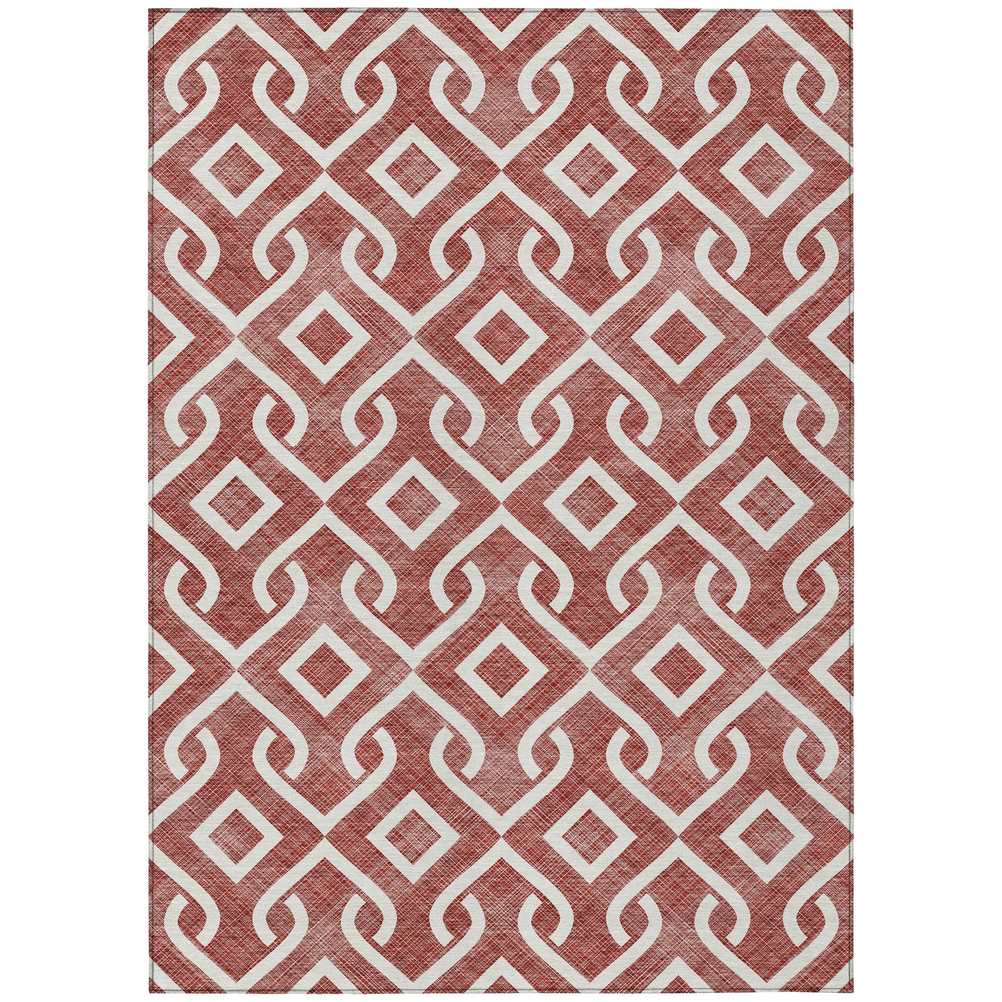 Addison Rugs Offset Stripes Burgundy Washable Indoor-Outdoor Rug