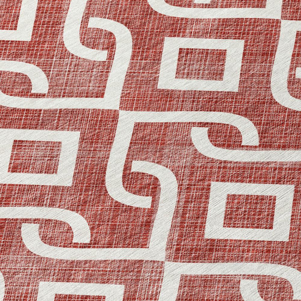 Addison Rugs Offset Stripes Burgundy Washable Indoor-Outdoor Rug