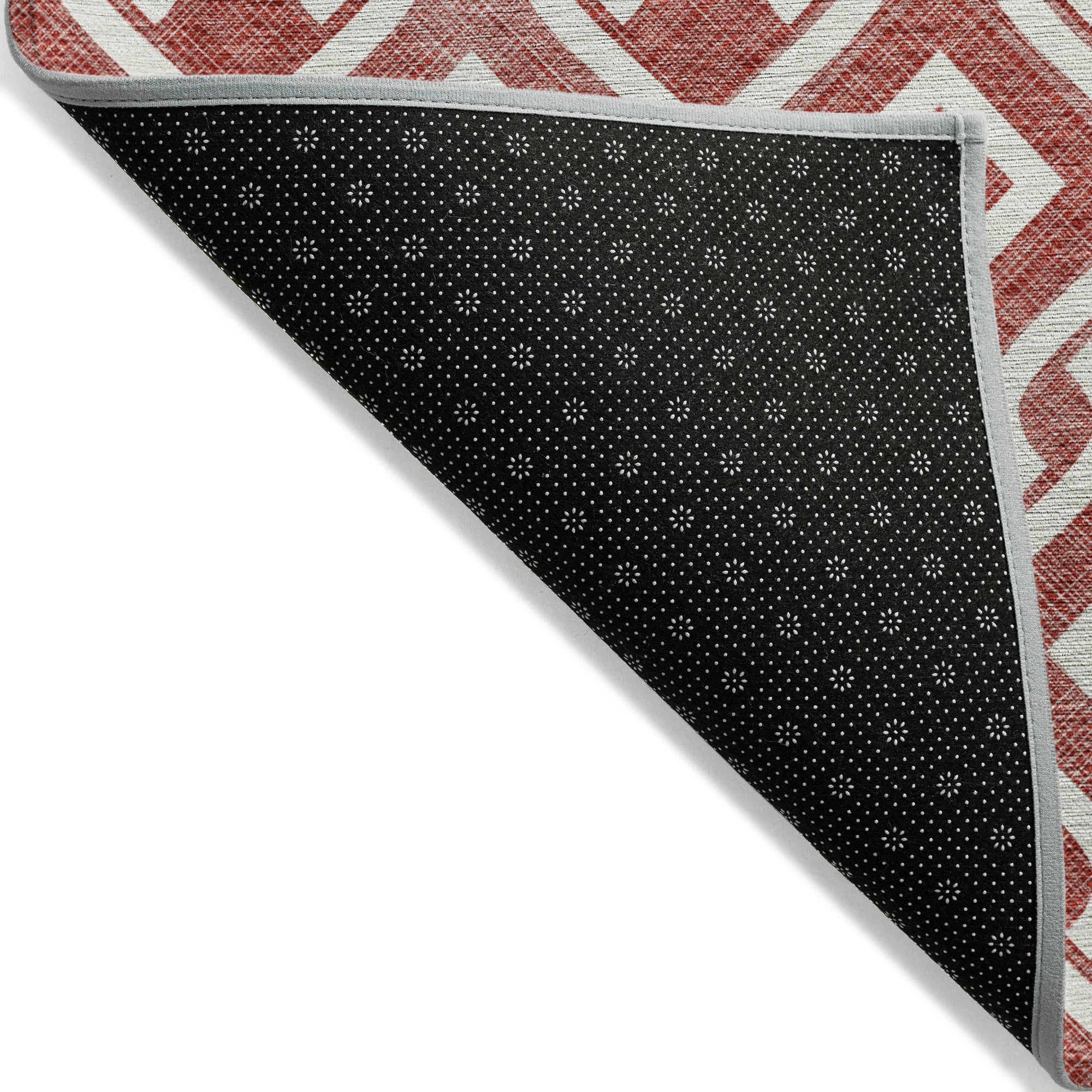 Addison Rugs Offset Stripes Burgundy Washable Indoor-Outdoor Rug