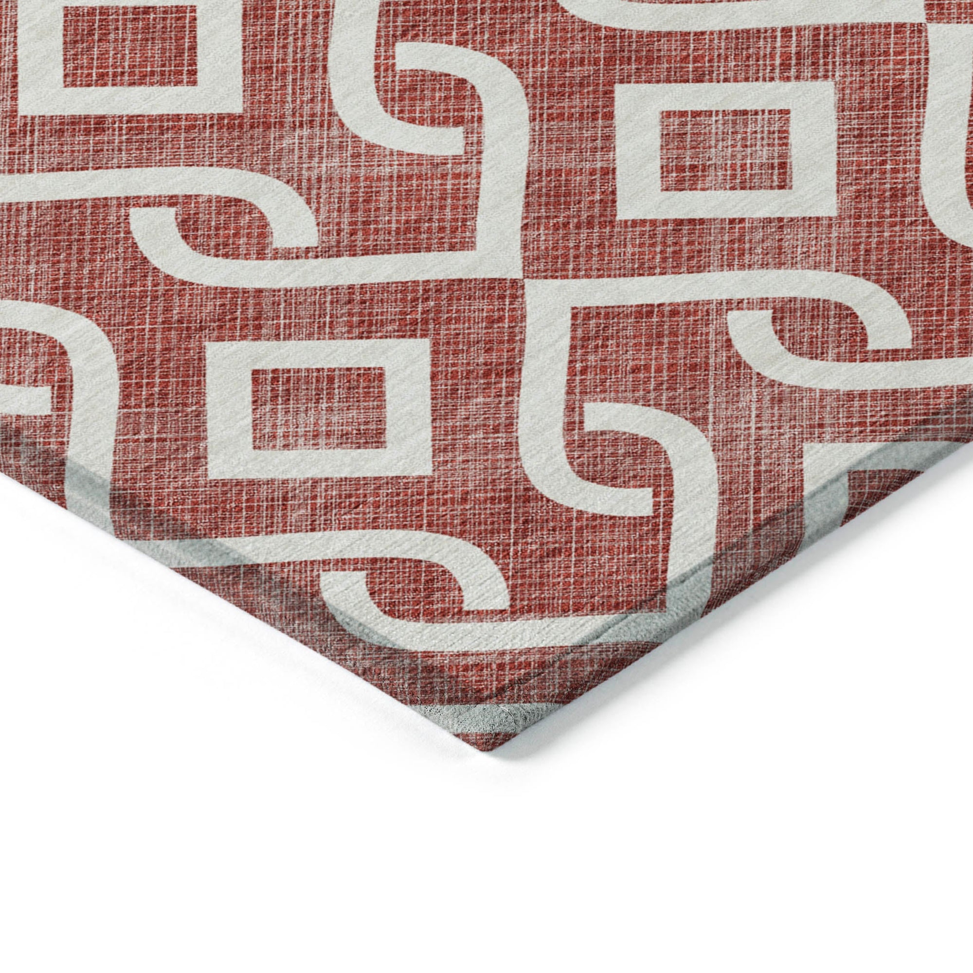 Addison Rugs Offset Stripes Burgundy Washable Indoor-Outdoor Rug