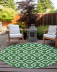 Addison Rugs Offset Stripes Emerald Washable Indoor-Outdoor Rug