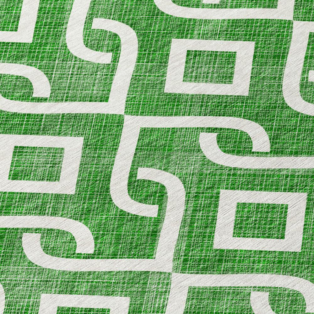 Addison Rugs Offset Stripes Emerald Washable Indoor-Outdoor Rug