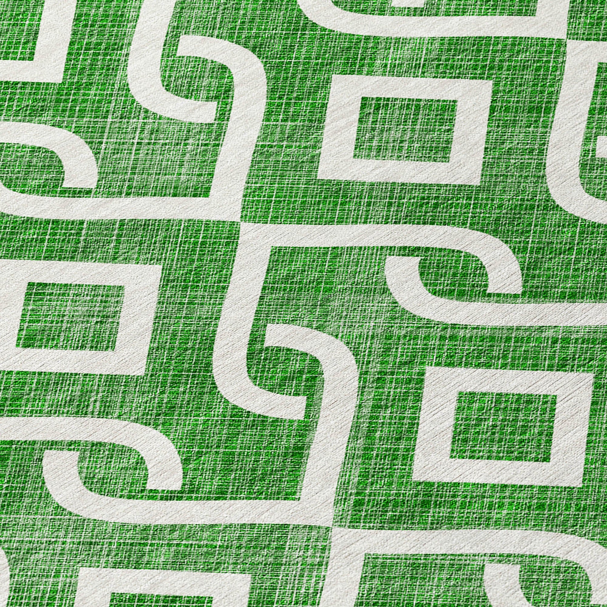 Addison Rugs Offset Stripes Emerald Washable Indoor-Outdoor Rug