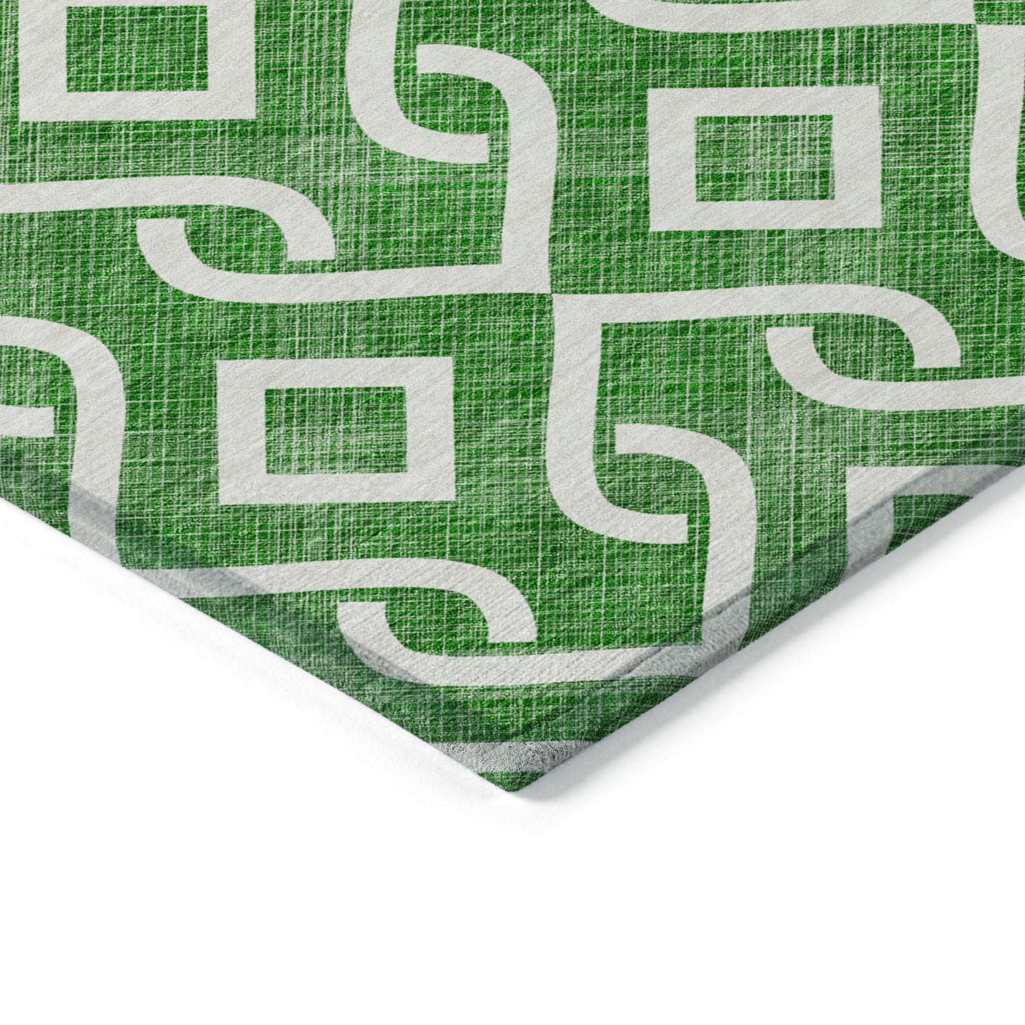 Addison Rugs Offset Stripes Emerald Washable Indoor-Outdoor Rug