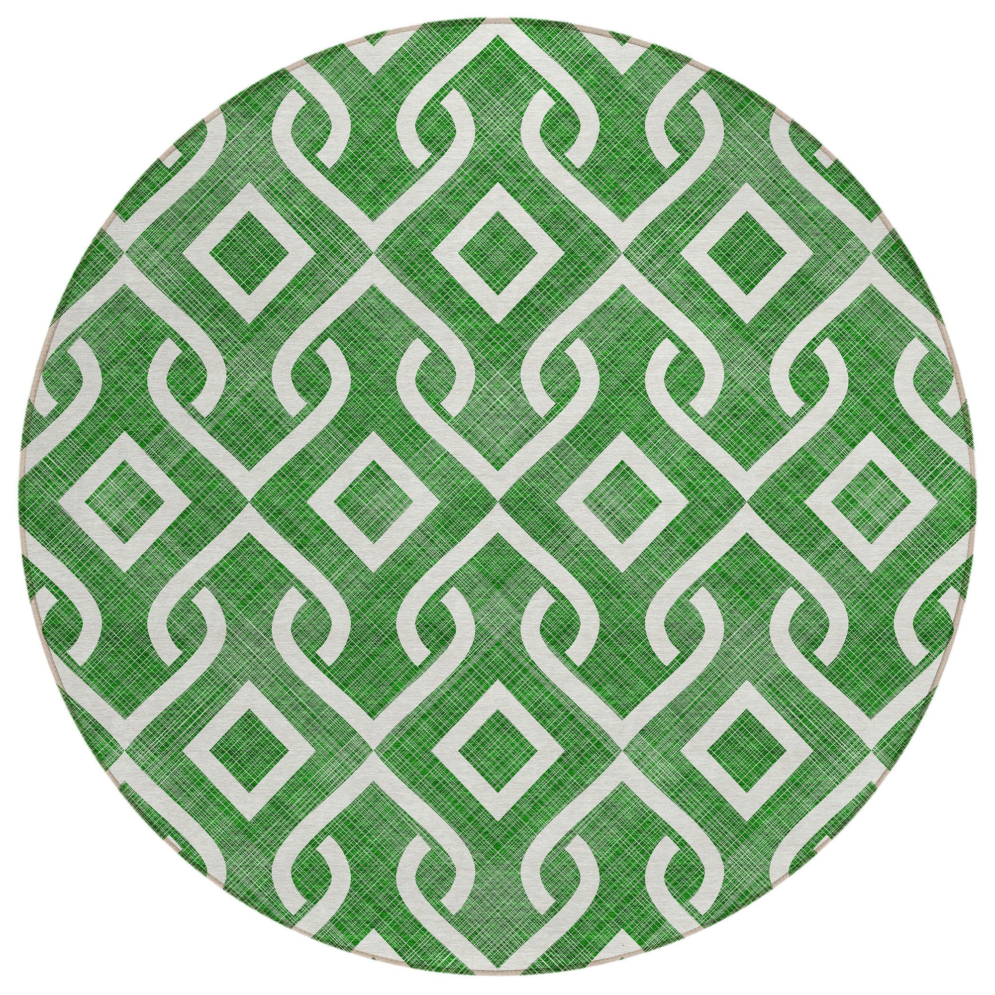 Addison Rugs Offset Stripes Emerald Washable Indoor-Outdoor Rug