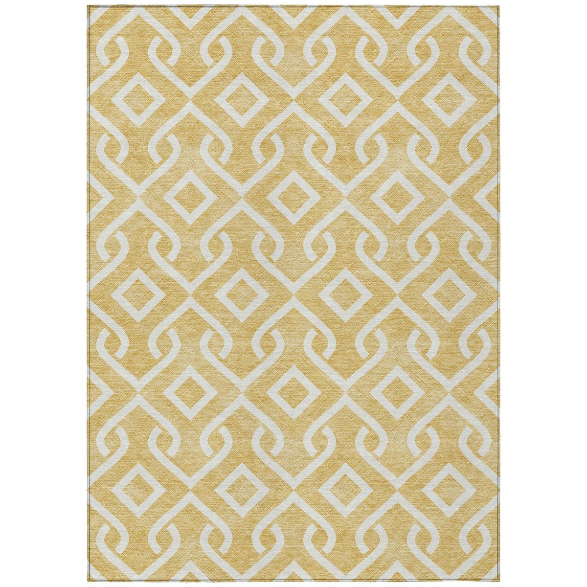 Addison Rugs Offset Stripes Gold Washable Indoor-Outdoor Rug