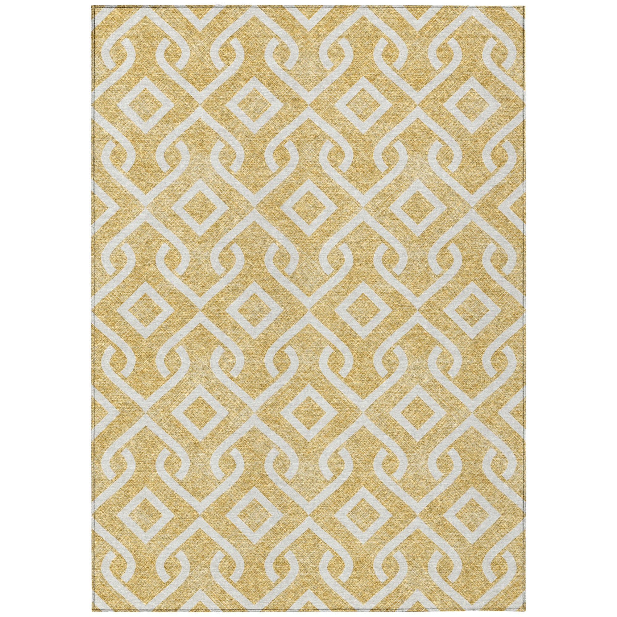 Addison Rugs Offset Stripes Gold Washable Indoor-Outdoor Rug