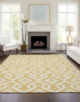 Addison Rugs Offset Stripes Gold Washable Indoor-Outdoor Rug