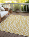 Addison Rugs Offset Stripes Gold Washable Indoor-Outdoor Rug