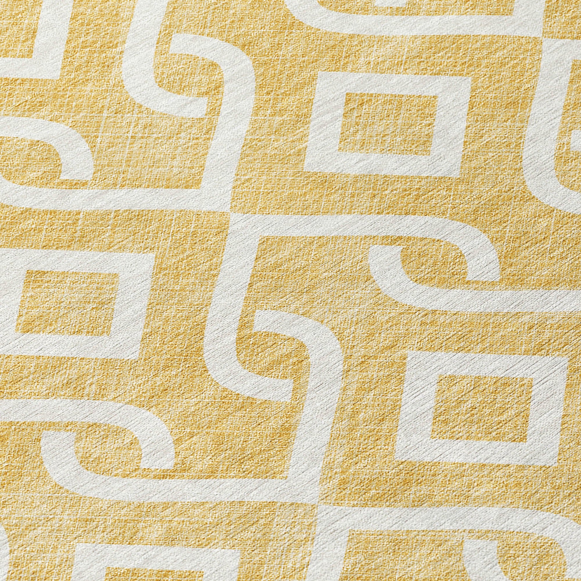 Addison Rugs Offset Stripes Gold Washable Indoor-Outdoor Rug