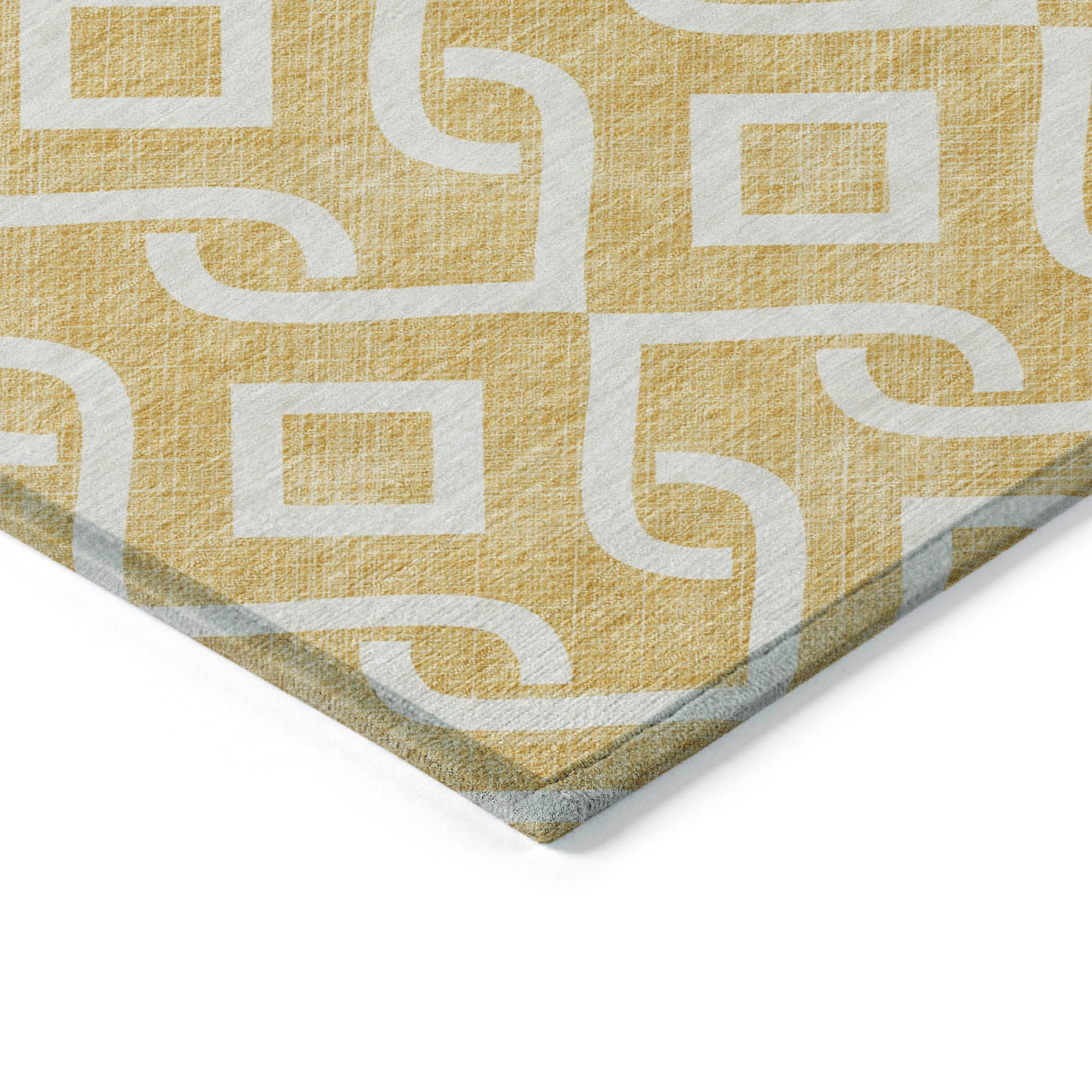 Addison Rugs Offset Stripes Gold Washable Indoor-Outdoor Rug