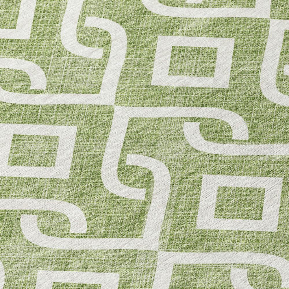 Addison Rugs Offset Stripes Green Washable Indoor-Outdoor Rug