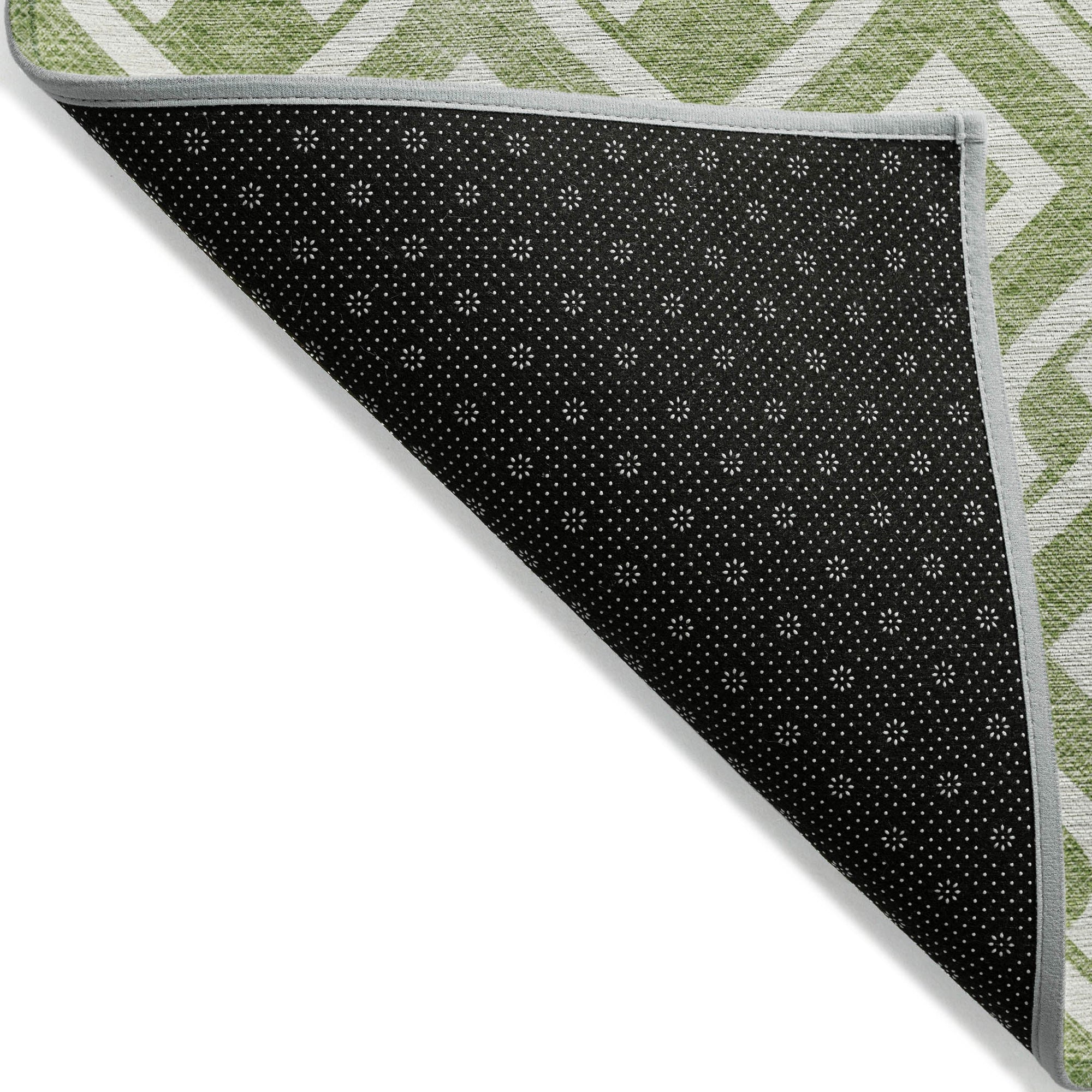 Addison Rugs Offset Stripes Green Washable Indoor-Outdoor Rug