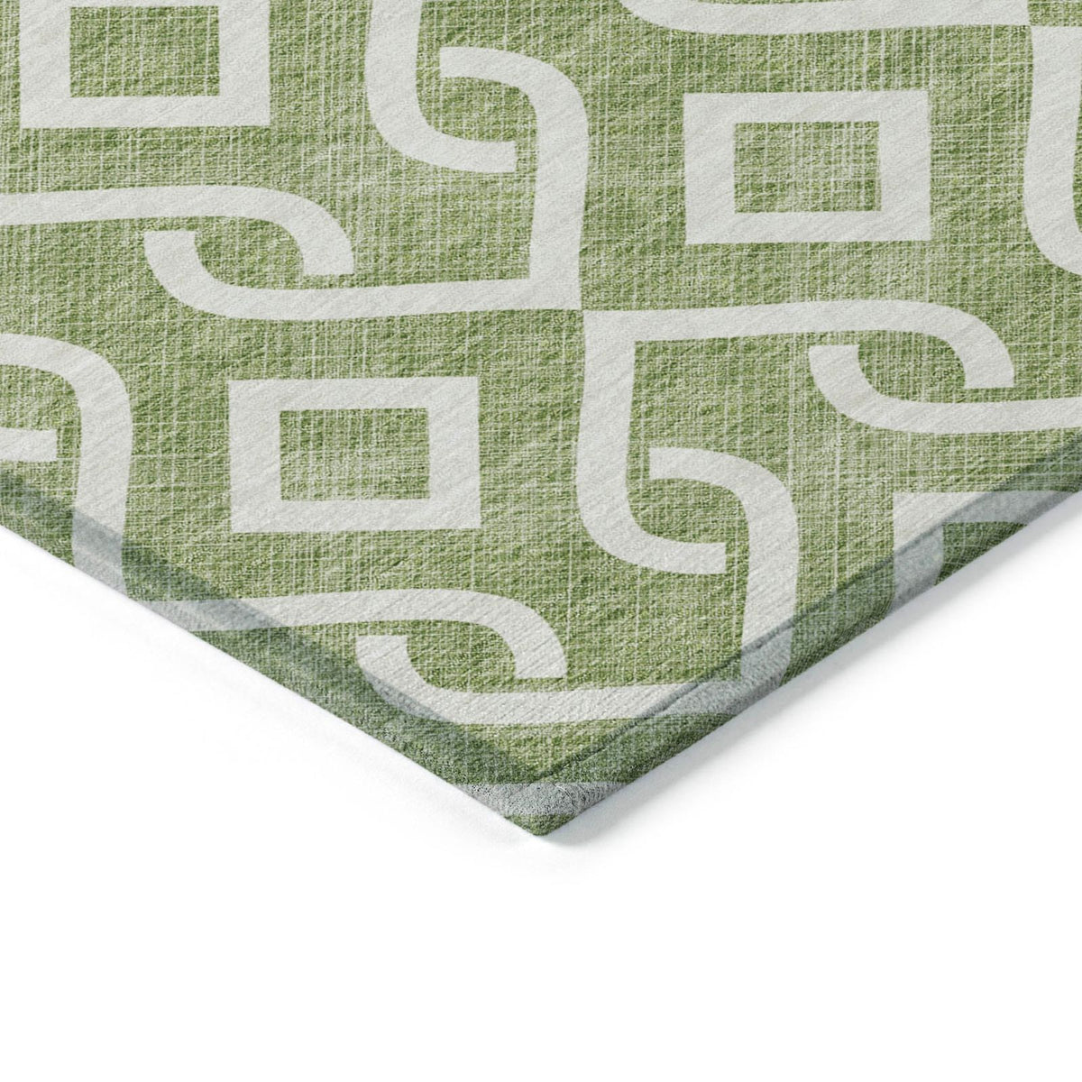 Addison Rugs Offset Stripes Green Washable Indoor-Outdoor Rug