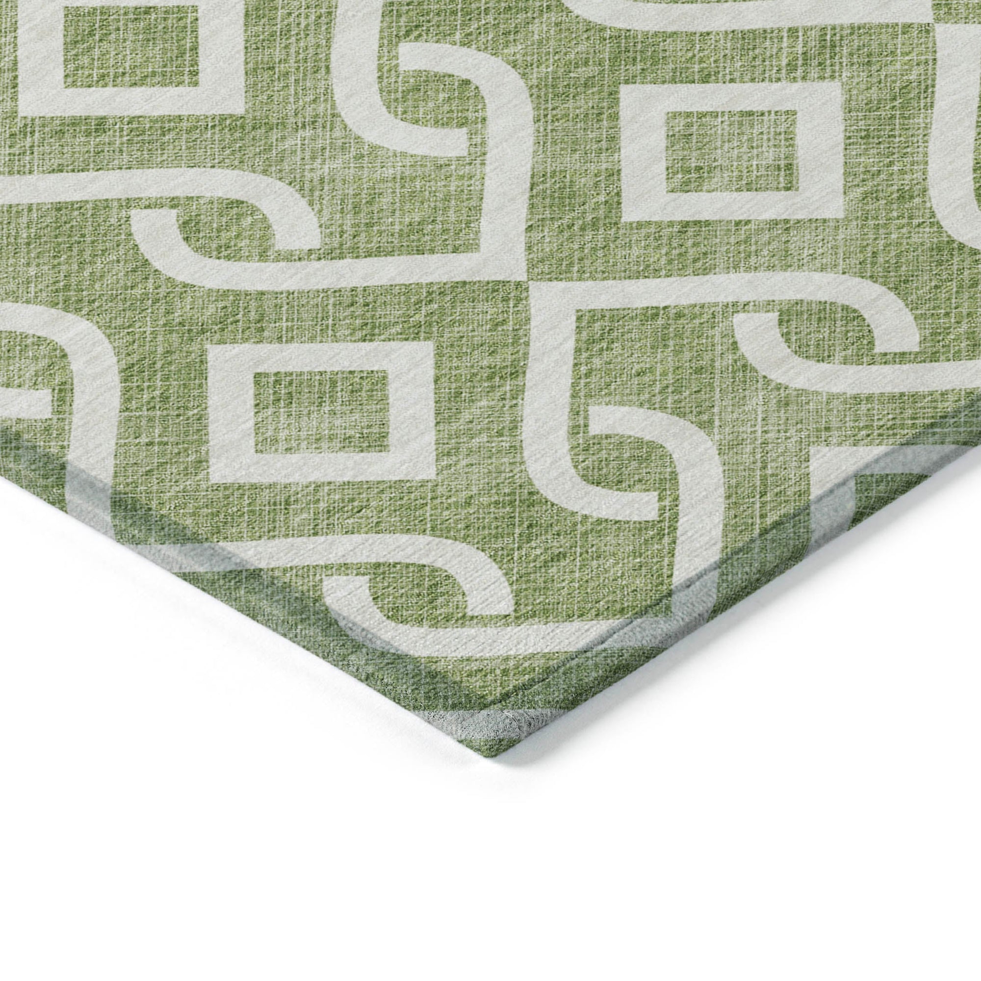 Addison Rugs Offset Stripes Green Washable Indoor-Outdoor Rug