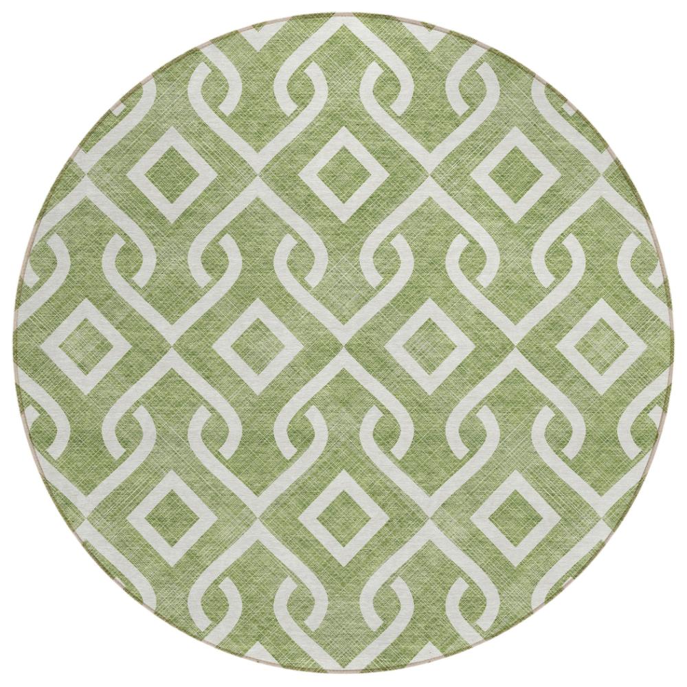 Addison Rugs Offset Stripes Green Washable Indoor-Outdoor Rug
