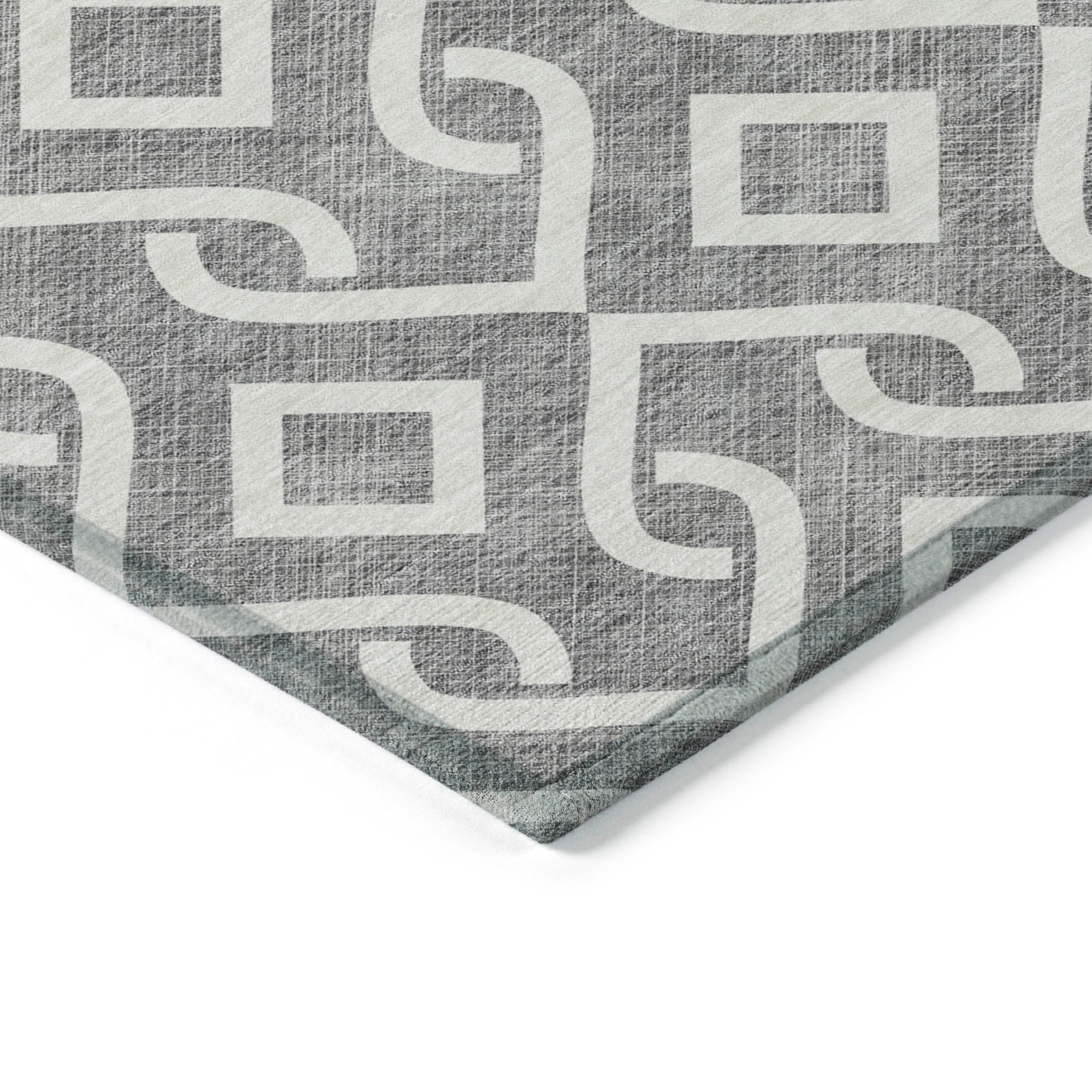 Addison Rugs Offset Stripes Grey Washable Indoor-Outdoor Rug