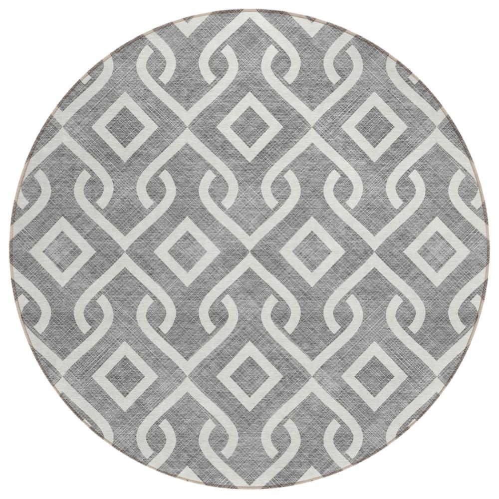 Addison Rugs Offset Stripes Grey Washable Indoor-Outdoor Rug