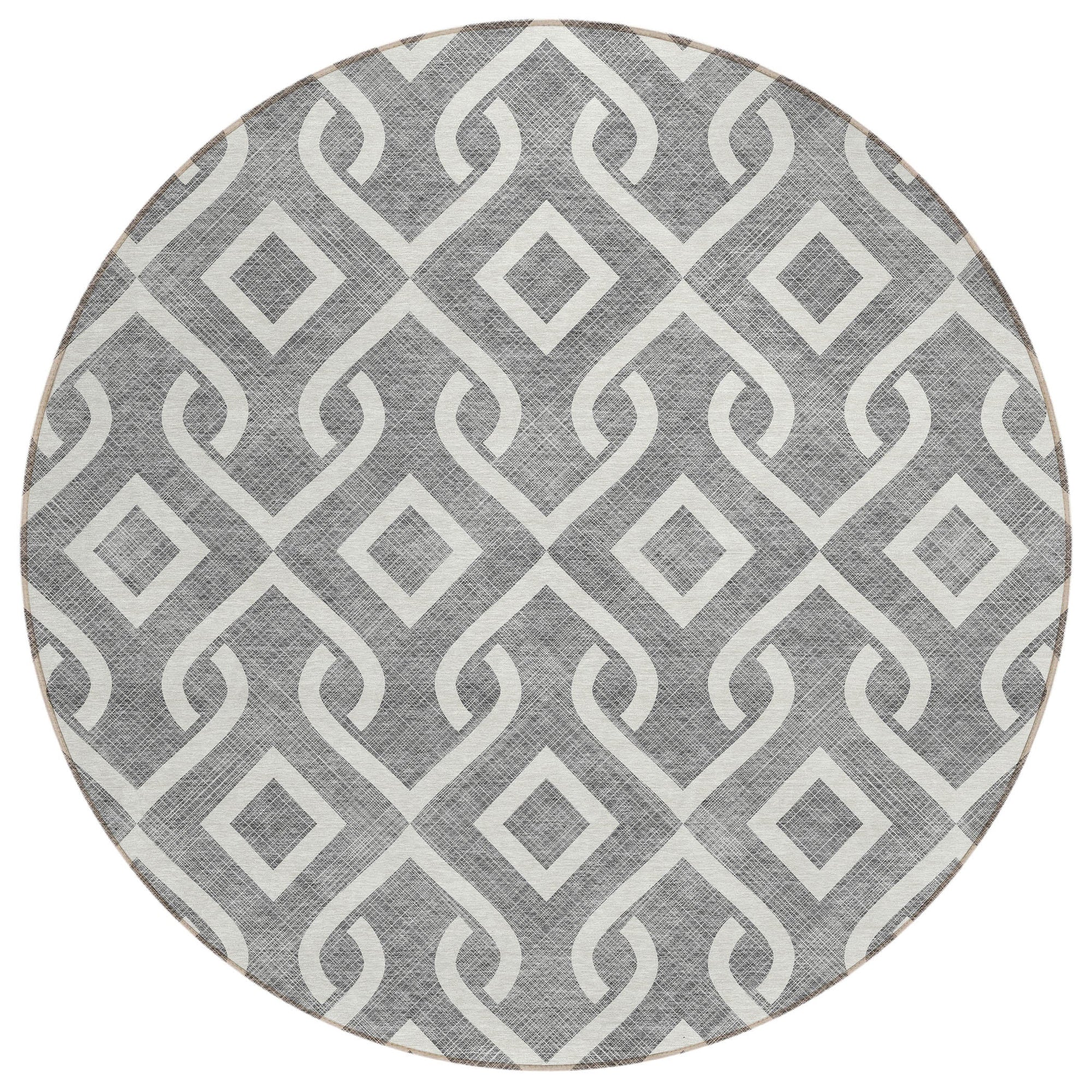 Addison Rugs Offset Stripes Grey Washable Indoor-Outdoor Rug
