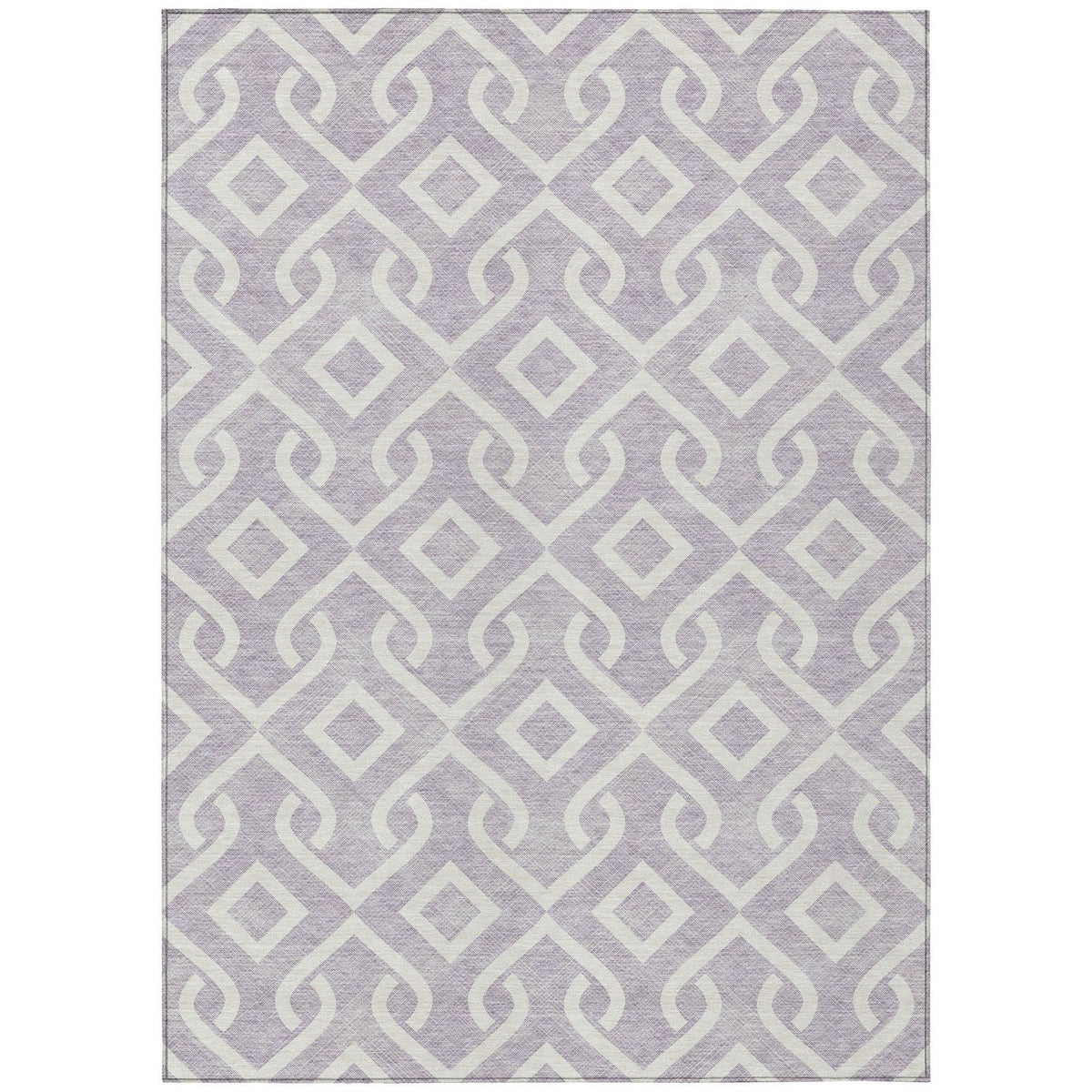 Addison Rugs Offset Stripes Lavender Washable Indoor-Outdoor Rug