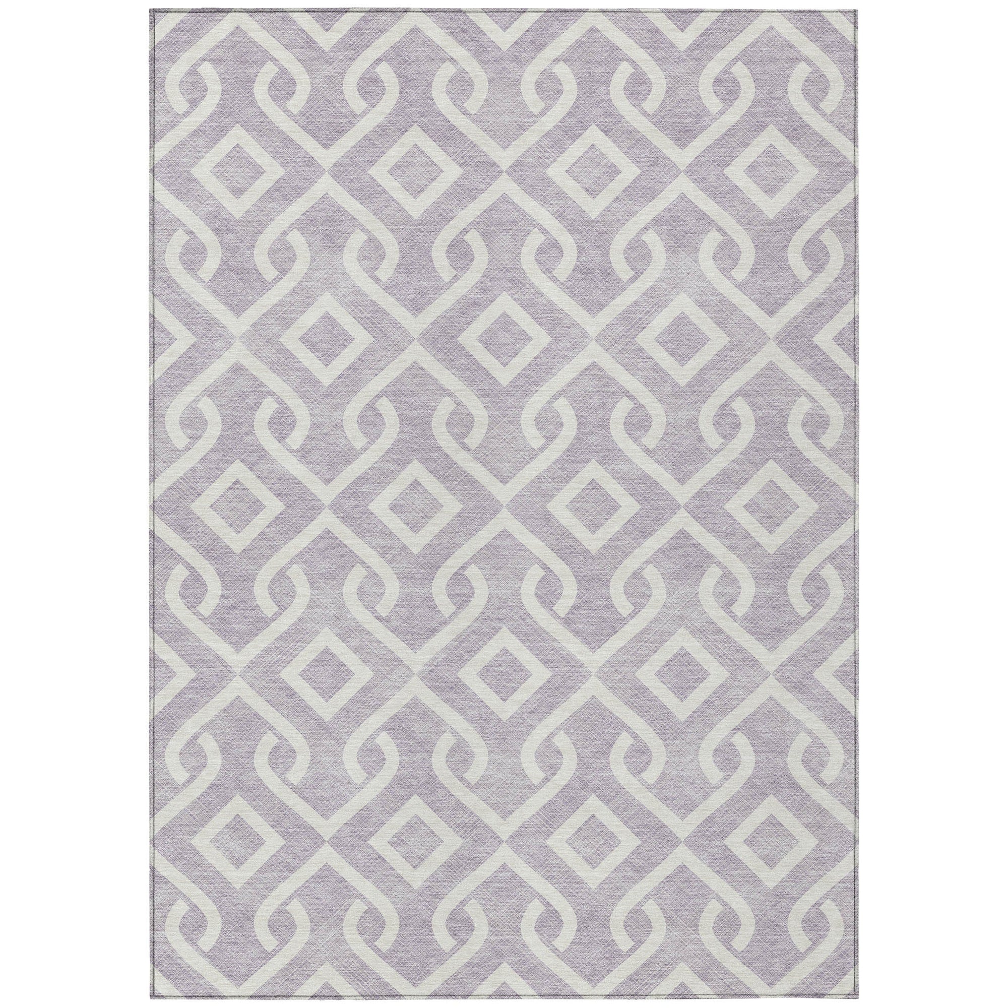 Addison Rugs Offset Stripes Lavender Washable Indoor-Outdoor Rug