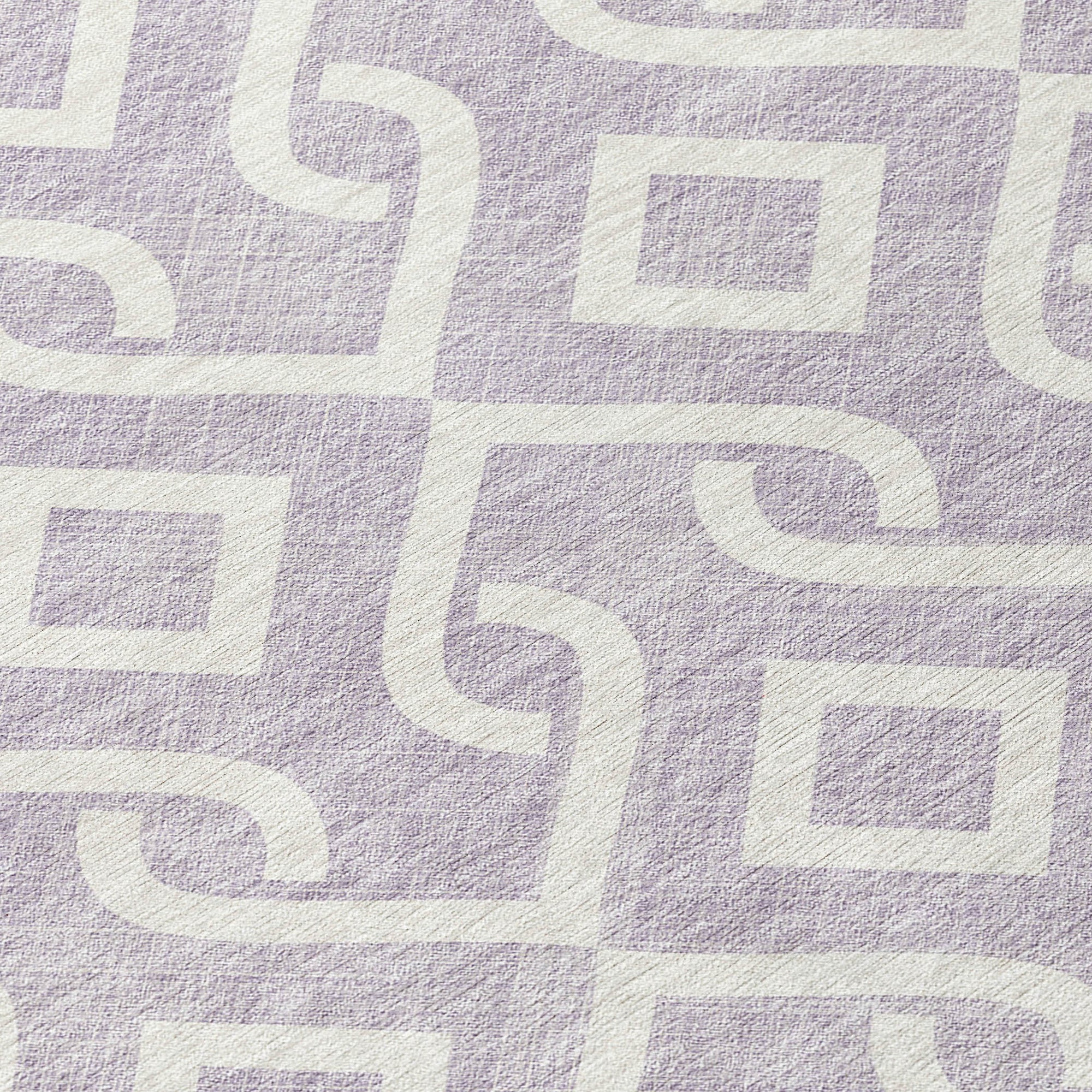 Addison Rugs Offset Stripes Lavender Washable Indoor-Outdoor Rug