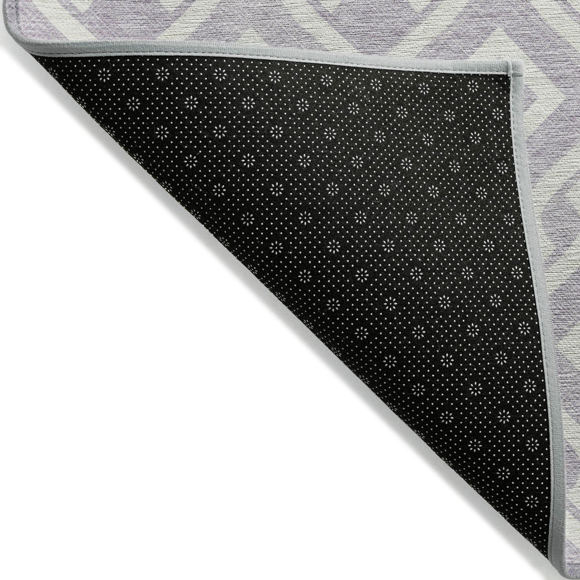 Addison Rugs Offset Stripes Lavender Washable Indoor-Outdoor Rug