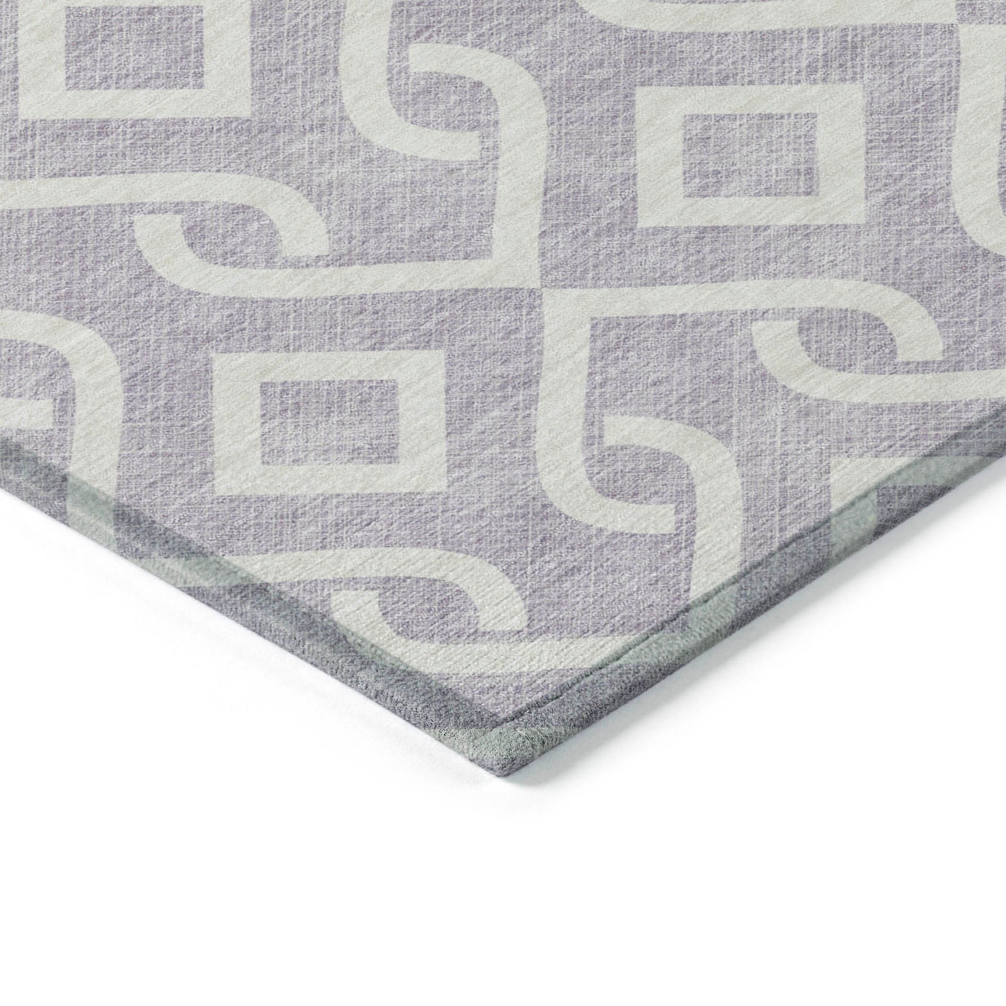 Addison Rugs Offset Stripes Lavender Washable Indoor-Outdoor Rug