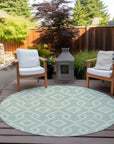 Addison Rugs Offset Stripes Mint Washable Indoor-Outdoor Rug