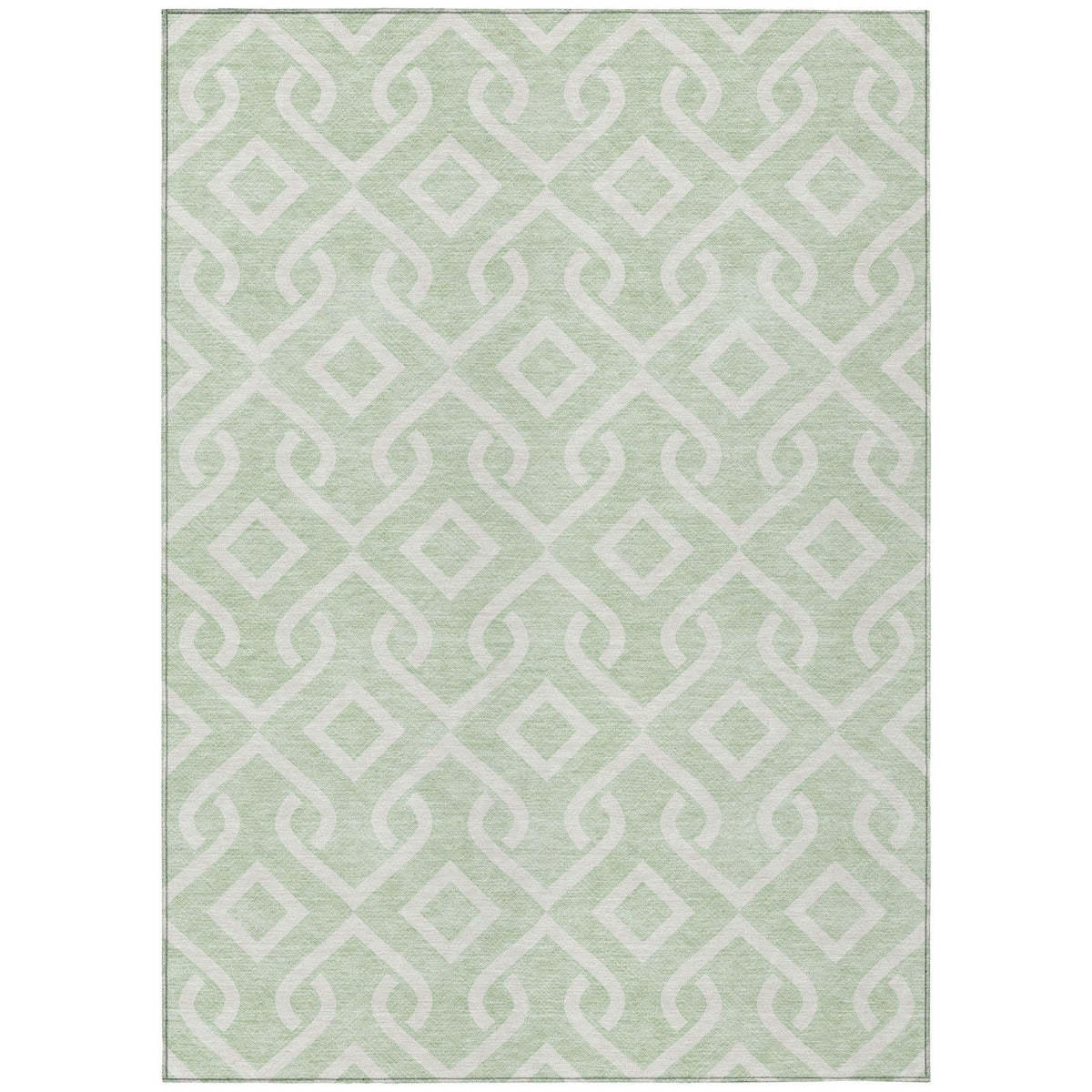 Addison Rugs Offset Stripes Mint Washable Indoor-Outdoor Rug