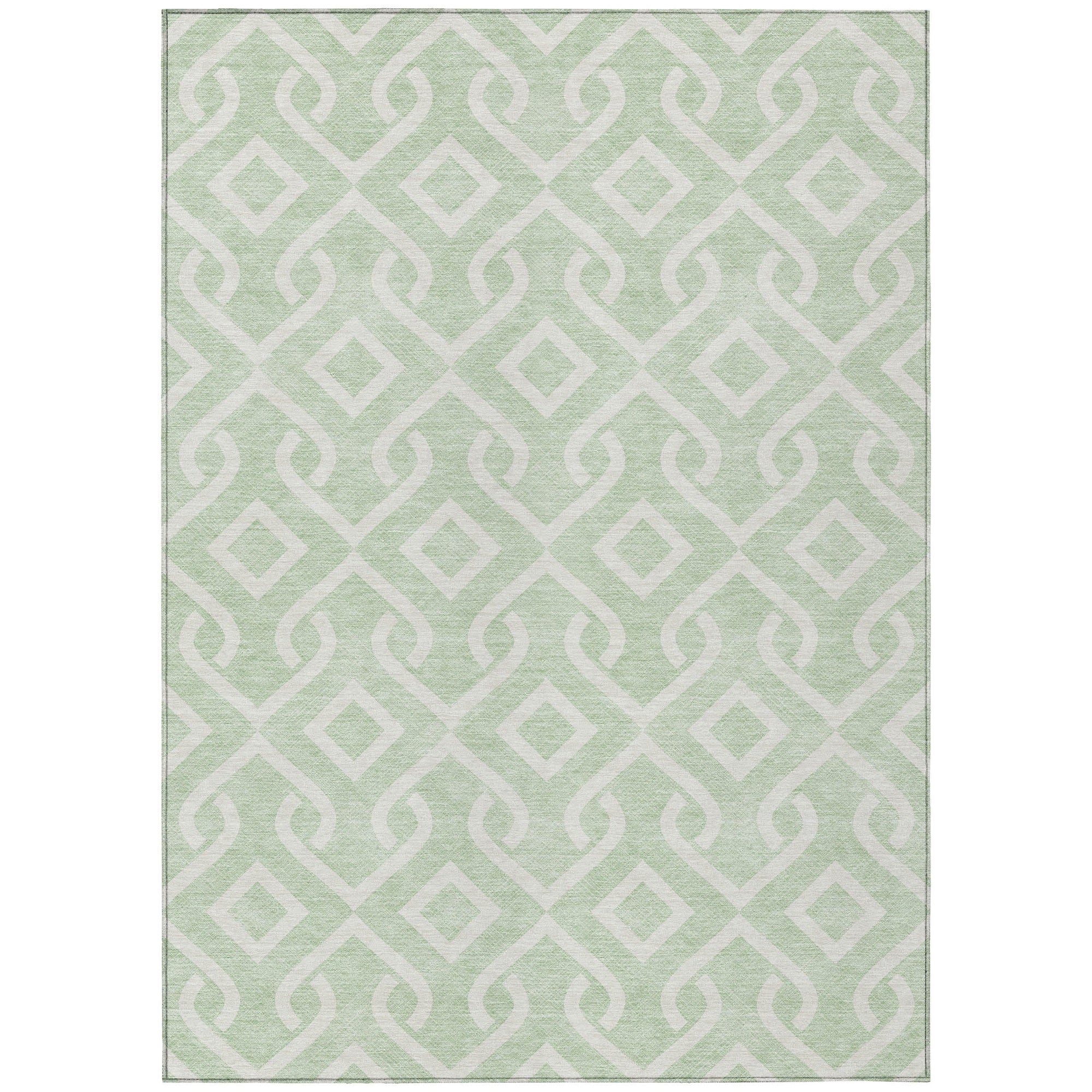 Addison Rugs Offset Stripes Mint Washable Indoor-Outdoor Rug