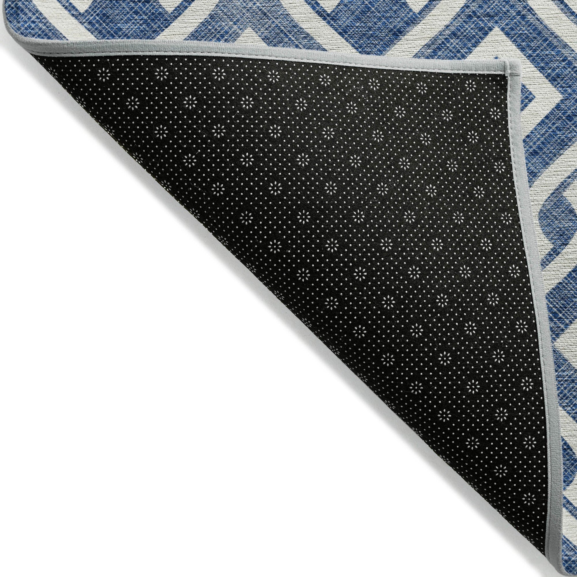 Addison Rugs Offset Stripes Navy Washable Indoor-Outdoor Rug