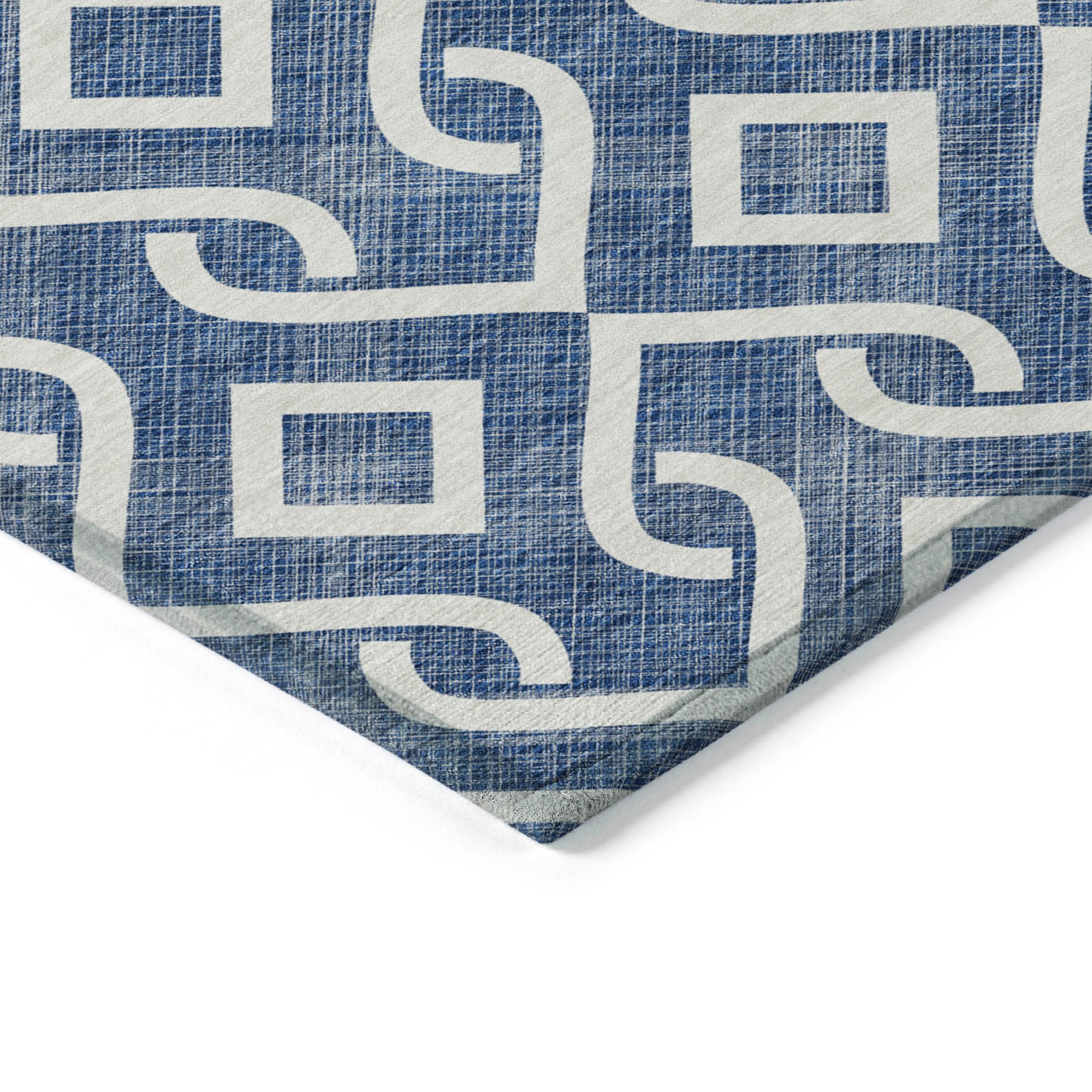 Addison Rugs Offset Stripes Navy Washable Indoor-Outdoor Rug