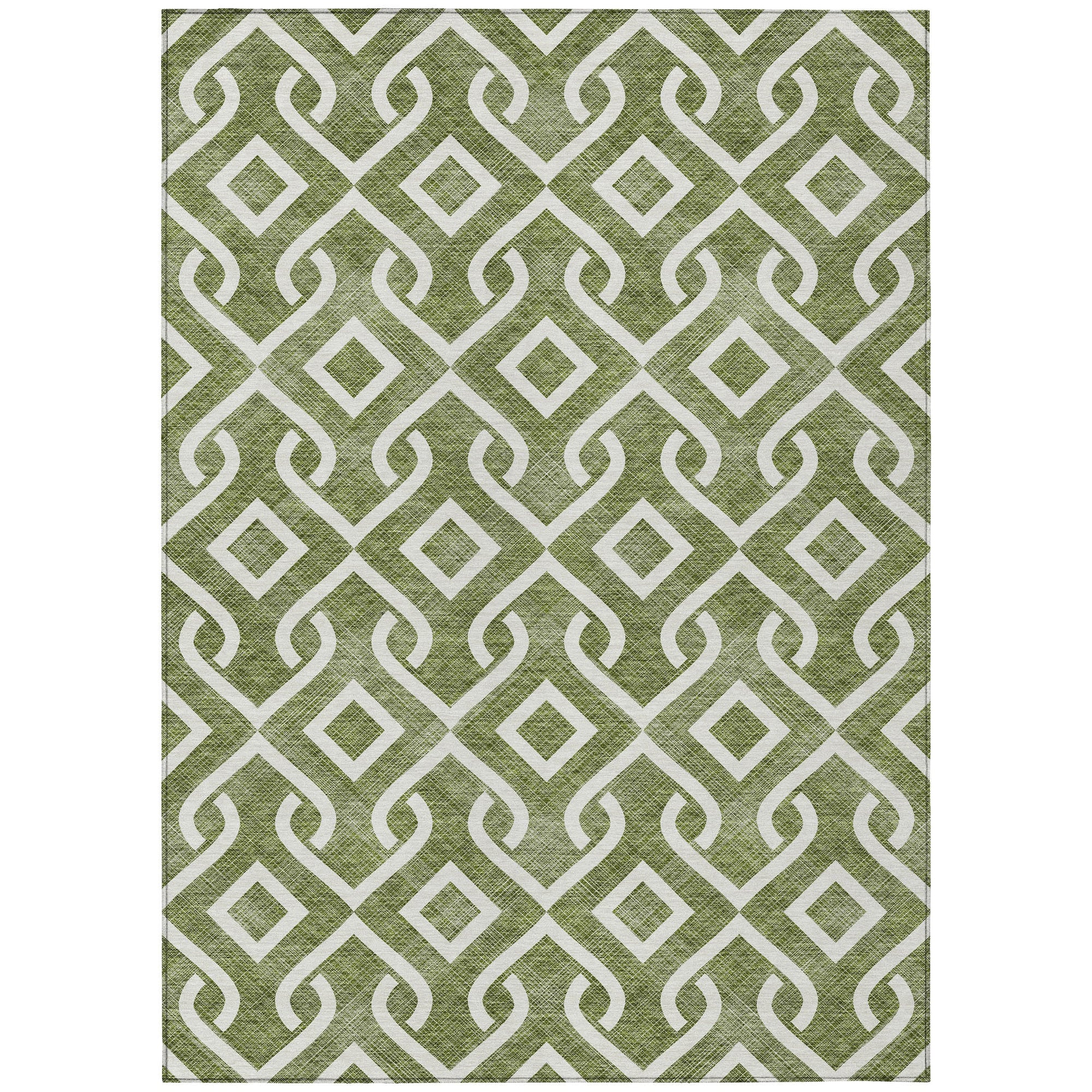 Addison Rugs Offset Stripes Olive Washable Indoor-Outdoor Rug