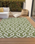 Addison Rugs Offset Stripes Olive Washable Indoor-Outdoor Rug