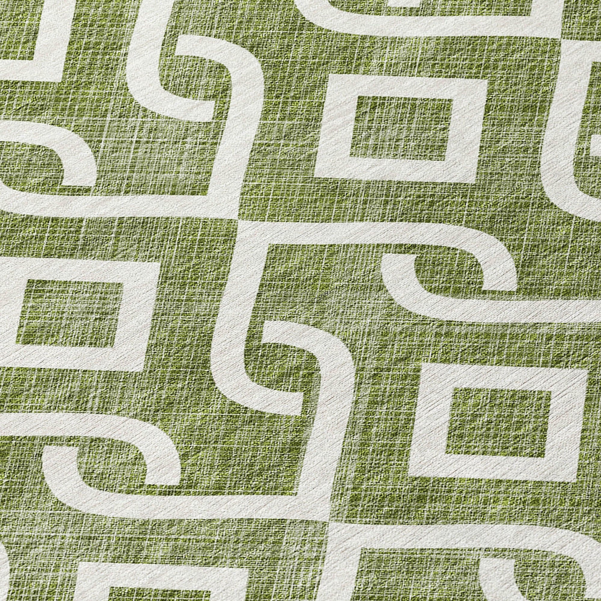 Addison Rugs Offset Stripes Olive Washable Indoor-Outdoor Rug