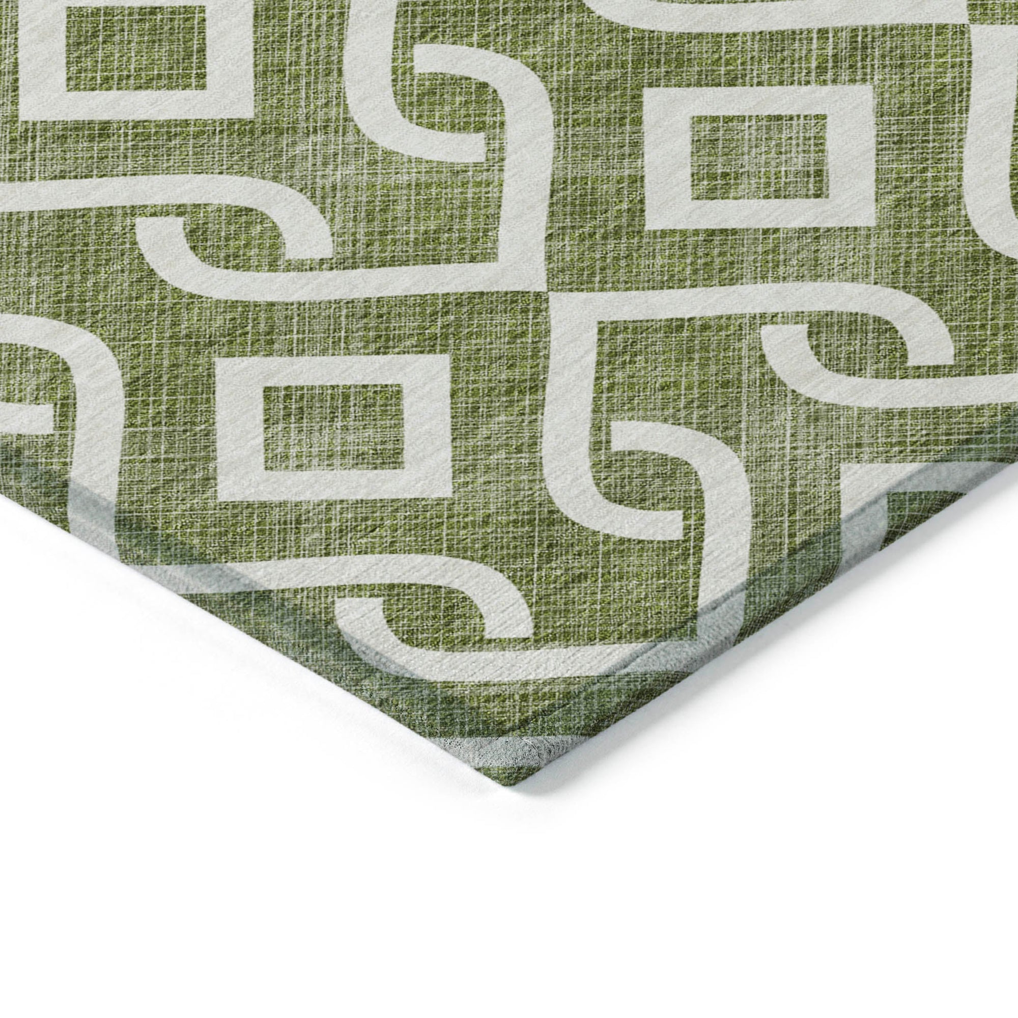 Addison Rugs Offset Stripes Olive Washable Indoor-Outdoor Rug