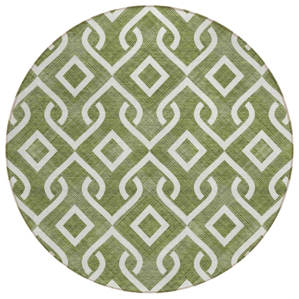 Addison Rugs Offset Stripes Olive Washable Indoor-Outdoor Rug